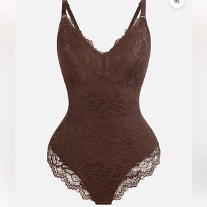Amazon Brown Lace Shapewear Bodysuit
